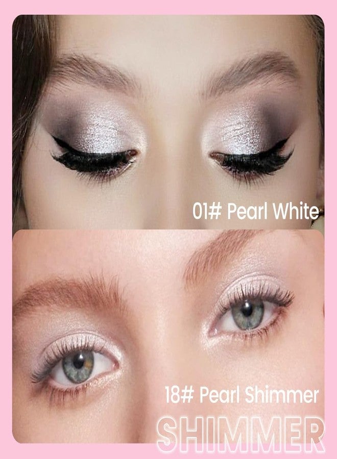 evpct 2Pcs Cream Eye Shadow Brightener Sticks Set for Eyes Waterproof, Pearl White & Pearl Shimmer Cream Eyeshadow Applicator Stick Long Lasting Pigmented Eye Makeup sombras en crema para ojos 1+18 - Image 2